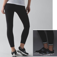 Оптовая Леди фитнес спортивные брюки сжатия плотно с светоотражающие детали и нарисовать строку 